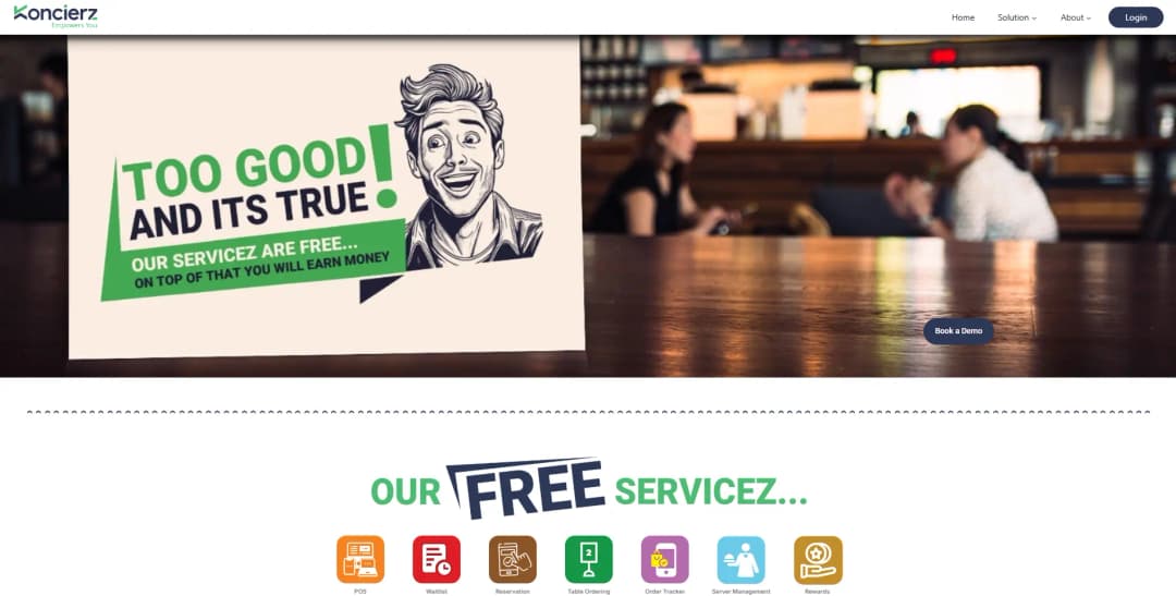 Koncierz website screenshot